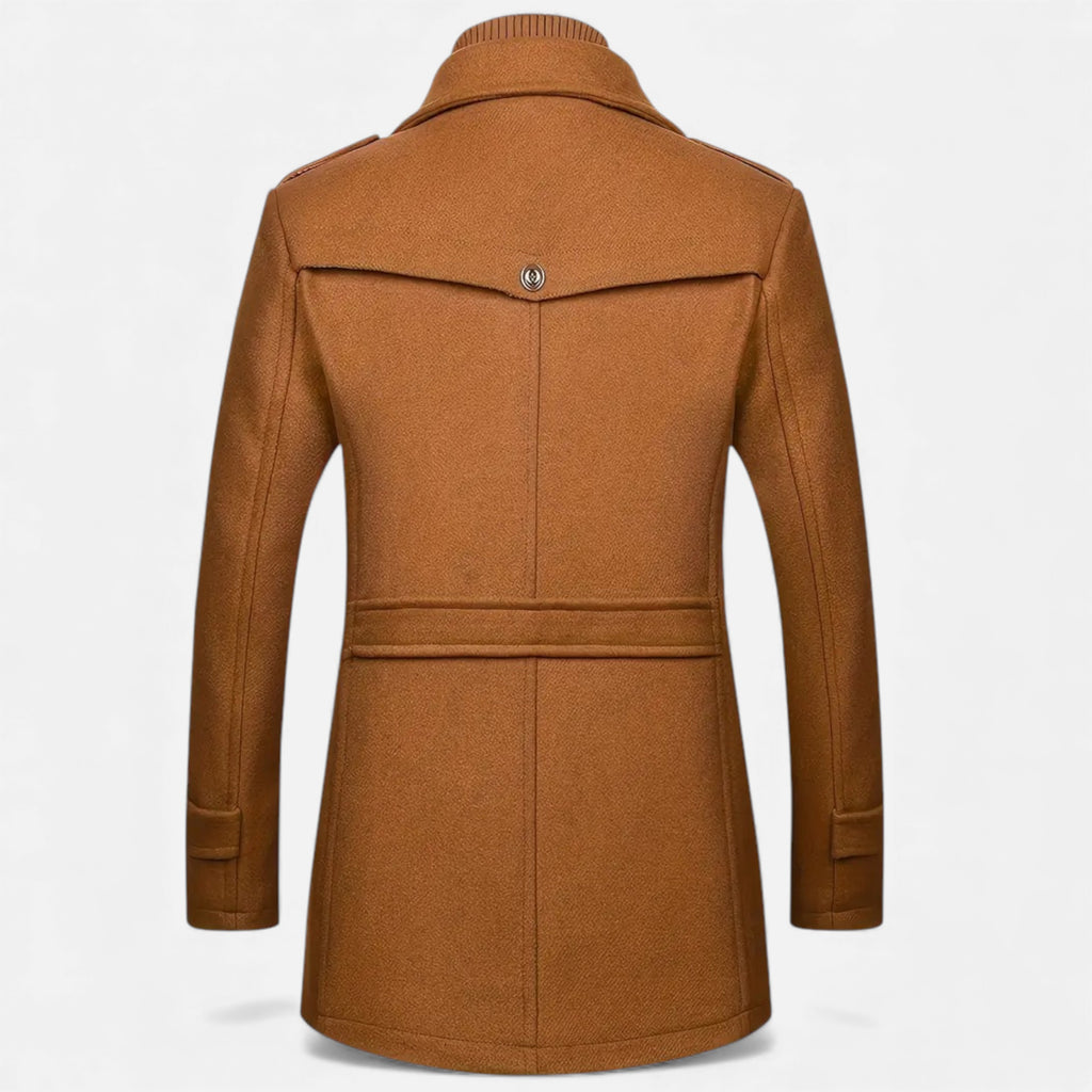Velqlo | Manteau Homme Tweed Caramel Double Boutonnage
