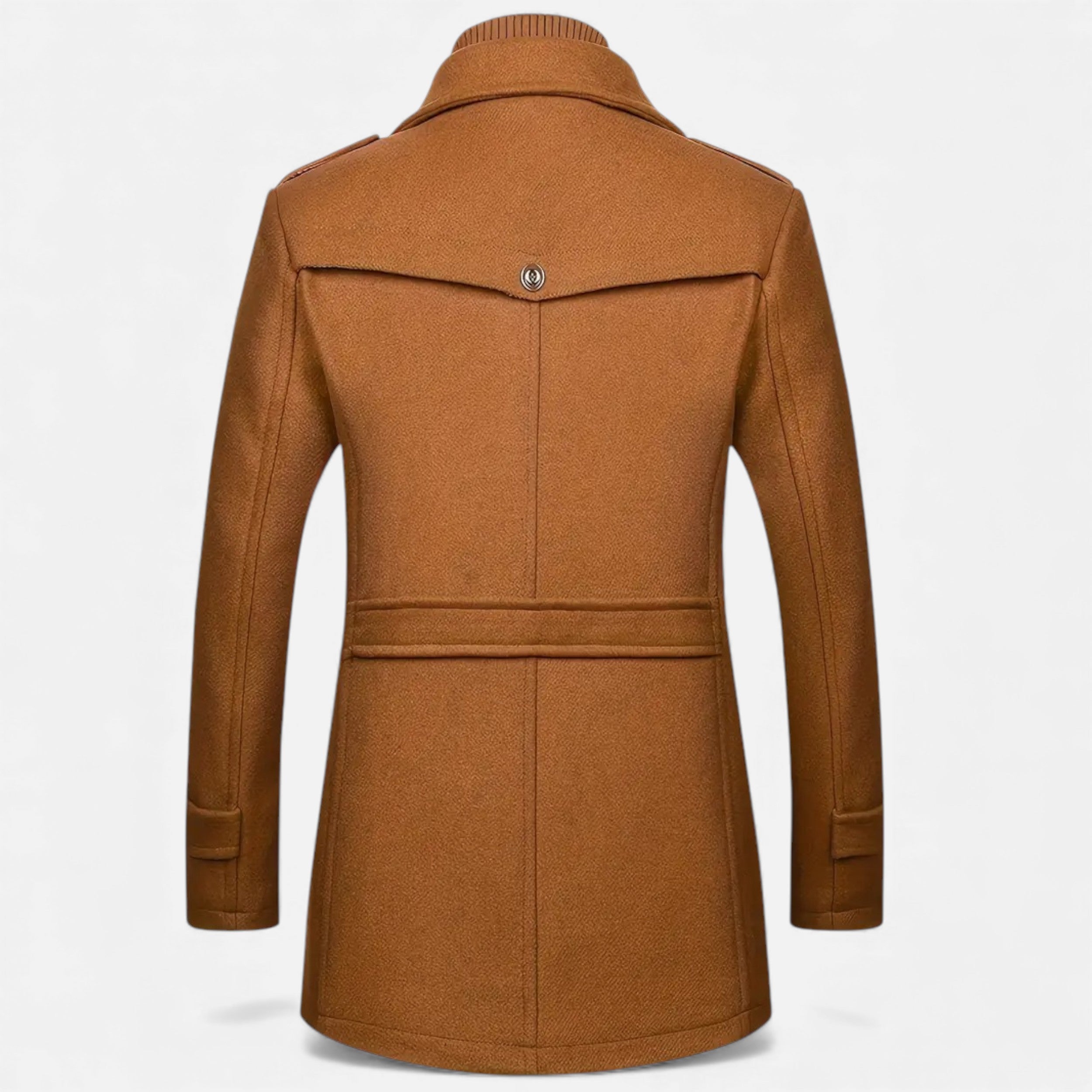 Velqlo | Manteau Homme Tweed Caramel Double Boutonnage