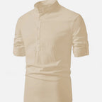 Velqlo | Men’s Linen Henley Shirt