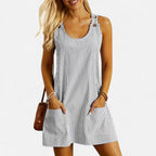 Velqlo | Women’s Striped A-Line Dress – Casual Summer Elegance