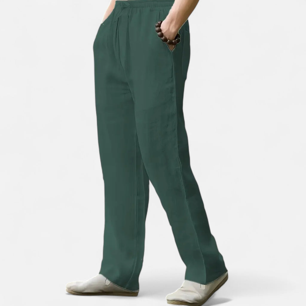 Velqlo | Men’s Loose Fit Drawstring Joggers – Olive Green Casual