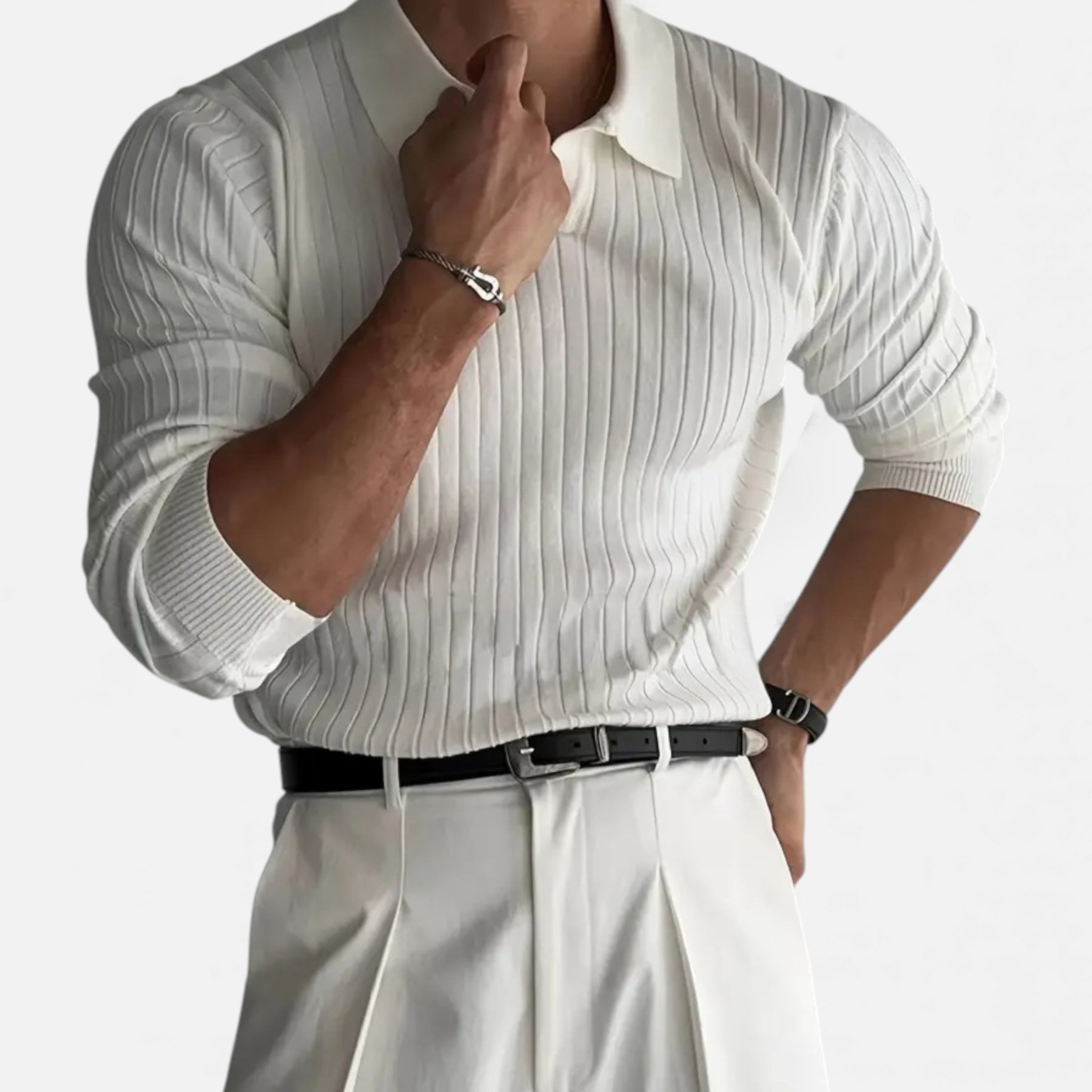 Velqlo | Pull en maille à col formel pour hommes