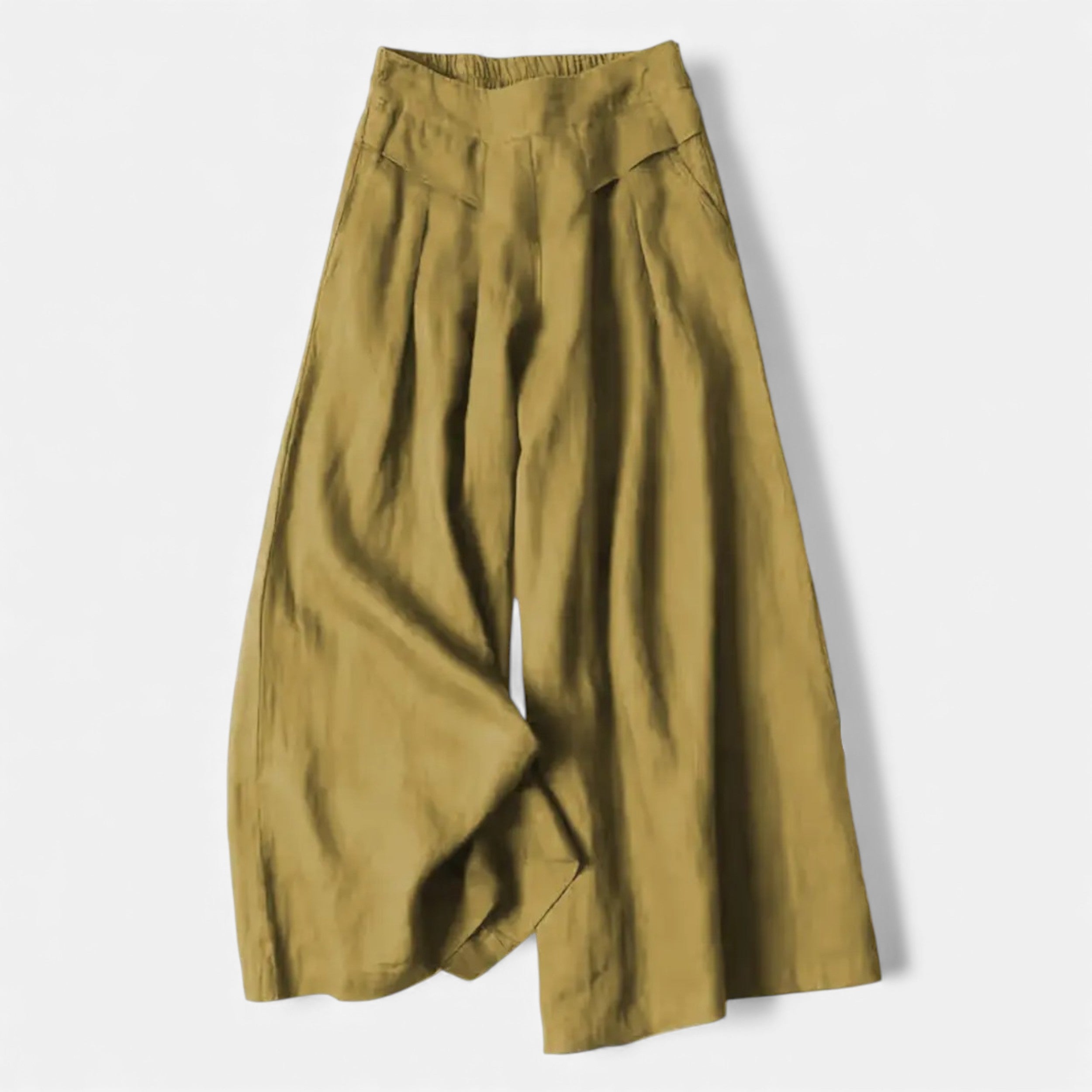 Velqlo | Pantalon Femme Ample Vintage Élégance Rouge