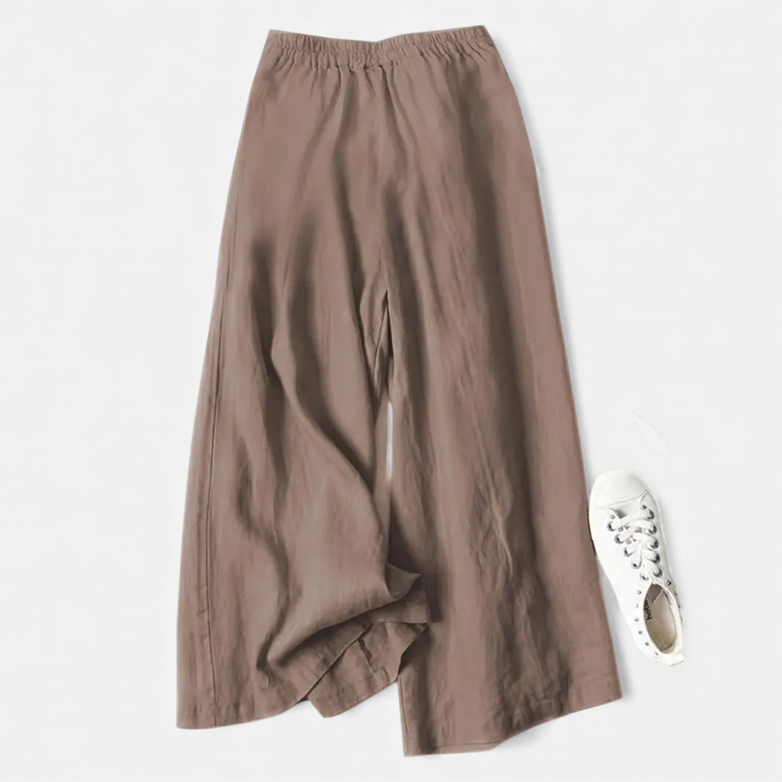 Velqlo | Pantalon Femme Ample Vintage Élégance Rouge