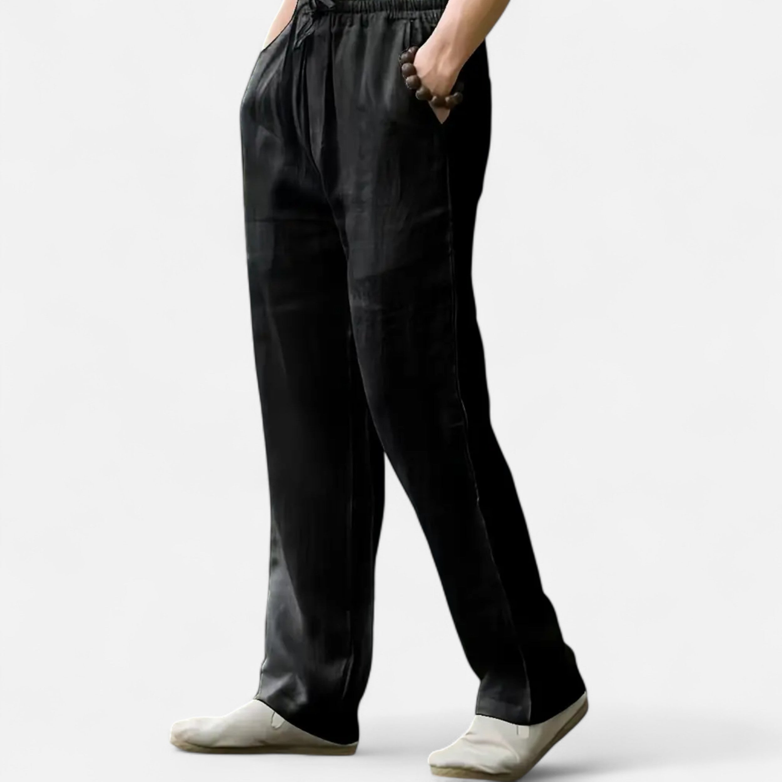 Velqlo | Men’s Loose Fit Drawstring Joggers – Olive Green Casual