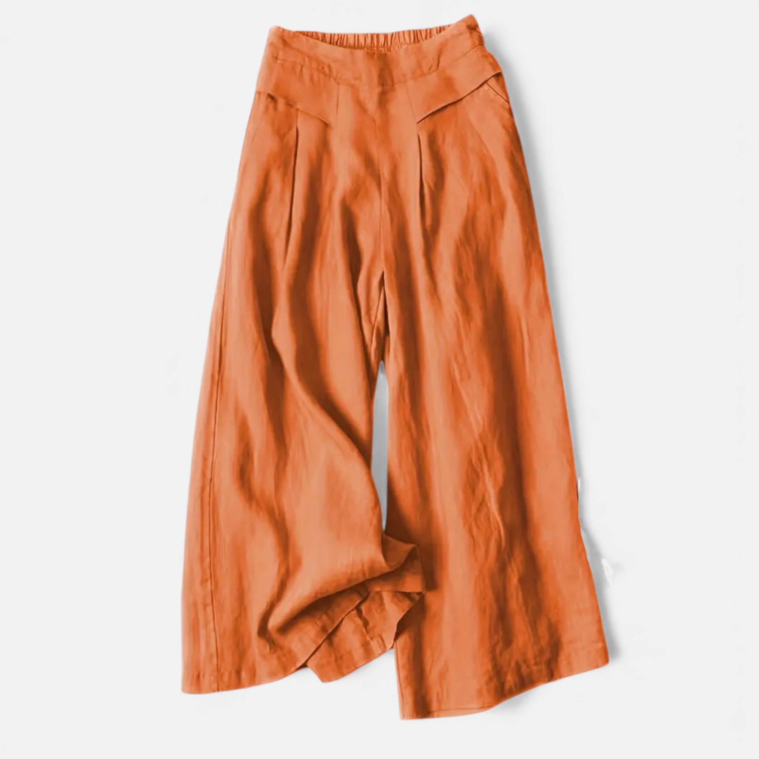 Velqlo | Pantalon Femme Ample Vintage Élégance Rouge