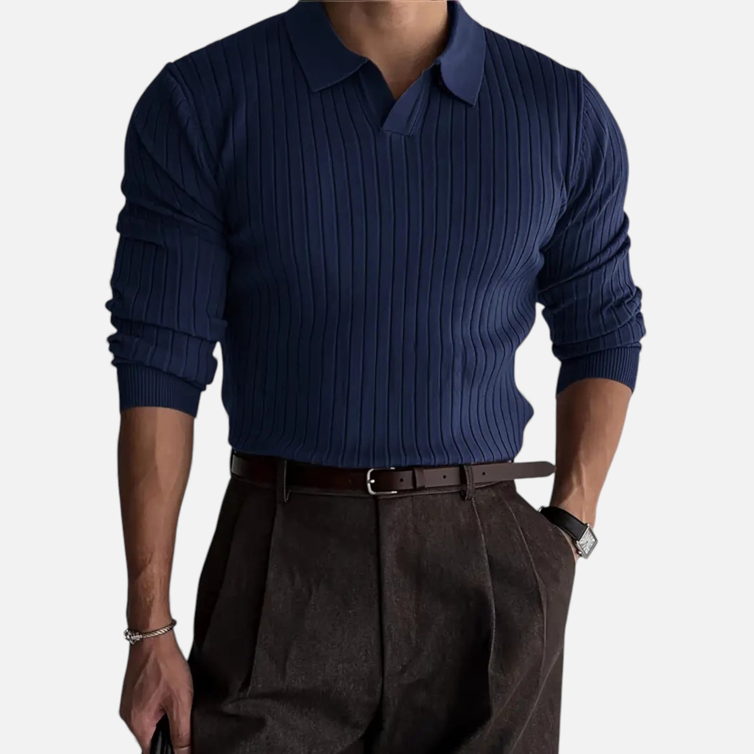 Velqlo | Pull en maille à col formel pour hommes