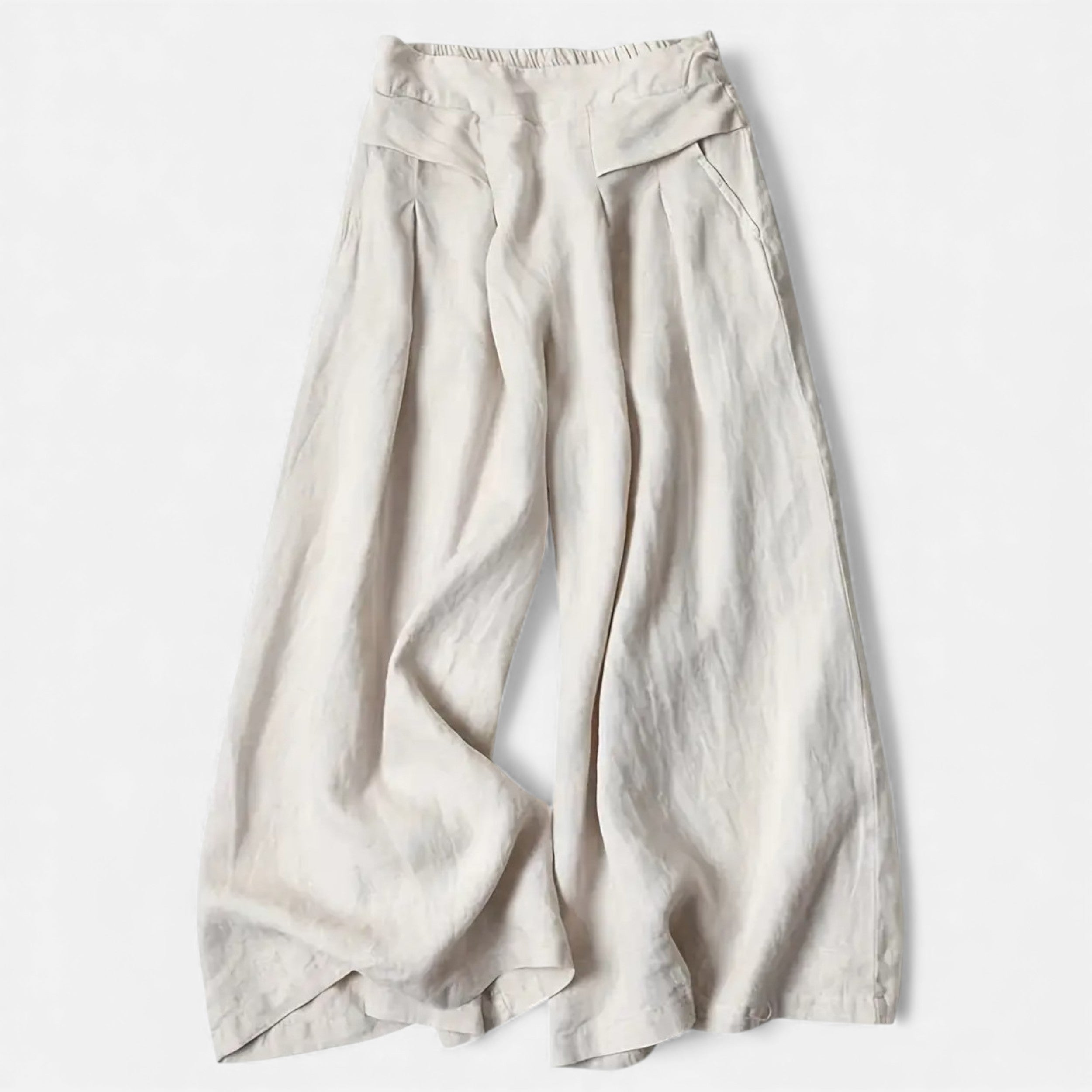 Velqlo | Pantalon Femme Ample Vintage Élégance Rouge