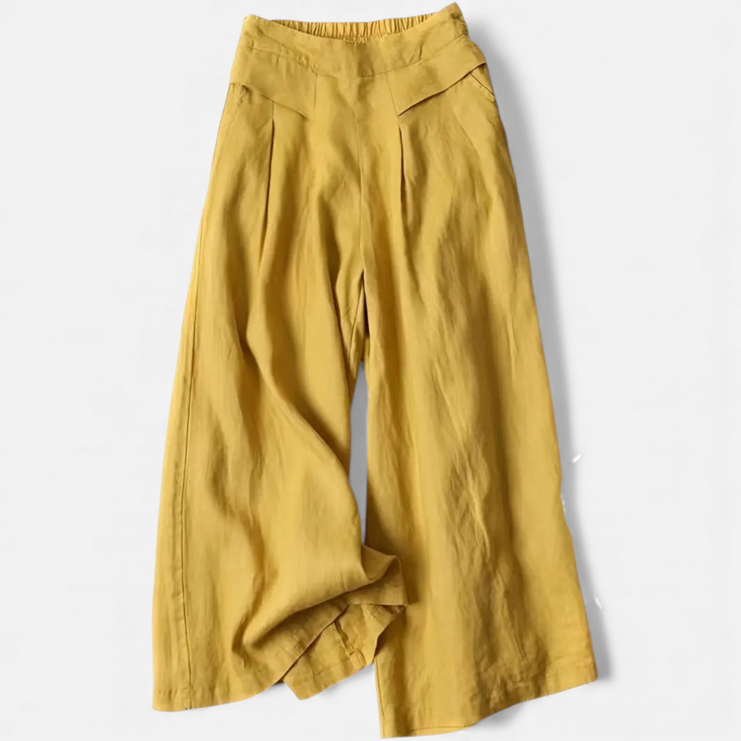 Velqlo | Pantalon Femme Ample Vintage Élégance Rouge