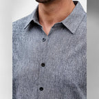 Velqlo | Men’s Linen-Blend Short Sleeve Shirt