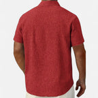 Velqlo | Men’s Linen-Blend Short Sleeve Shirt