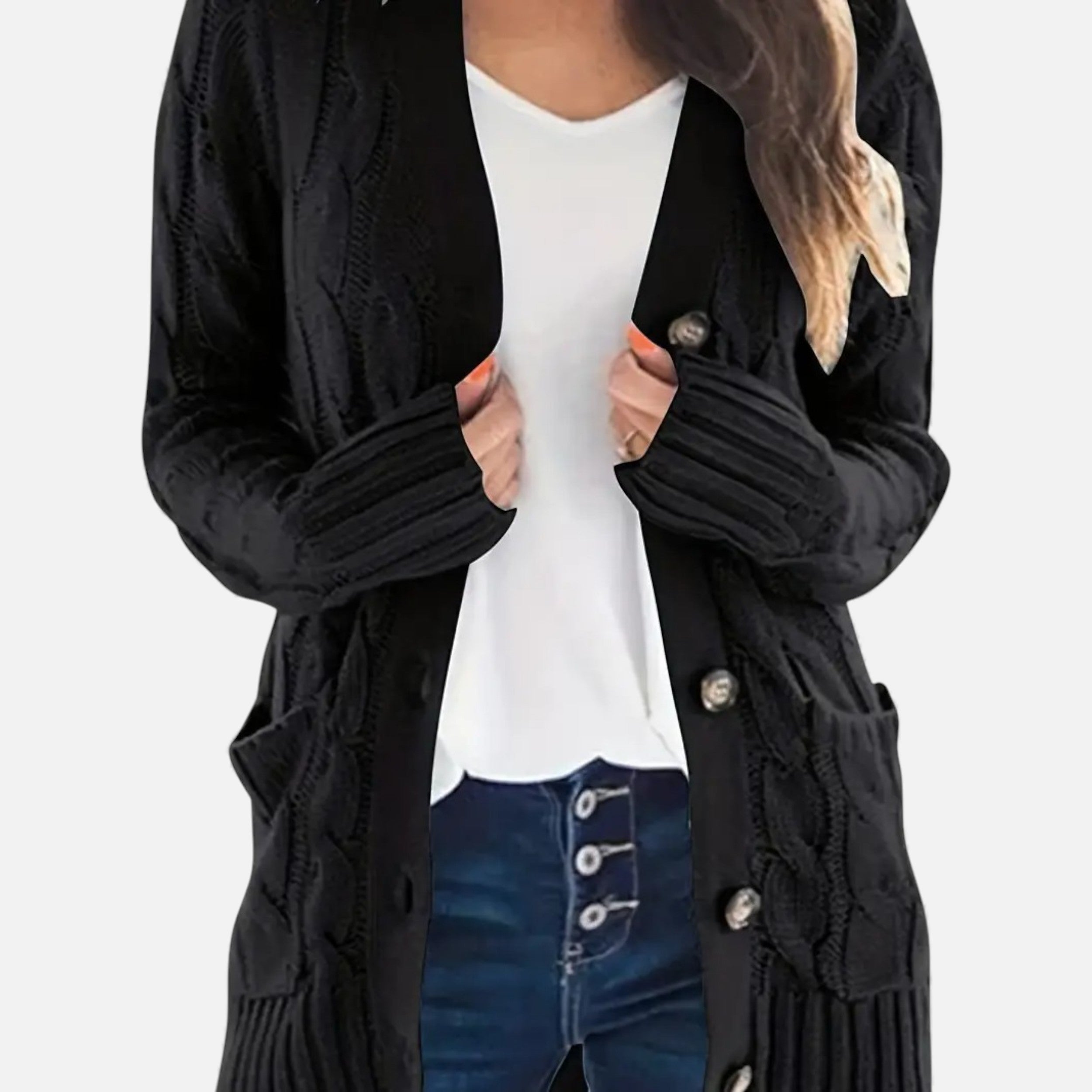 Velqlo | Cardigan Femme Torsadé Élégance Héritage Olive