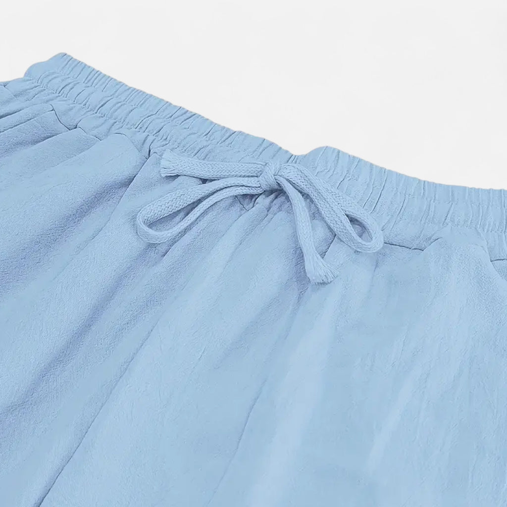 Velqlo | Men’s Beige Linen Pants – Relaxed All-Season Comfort