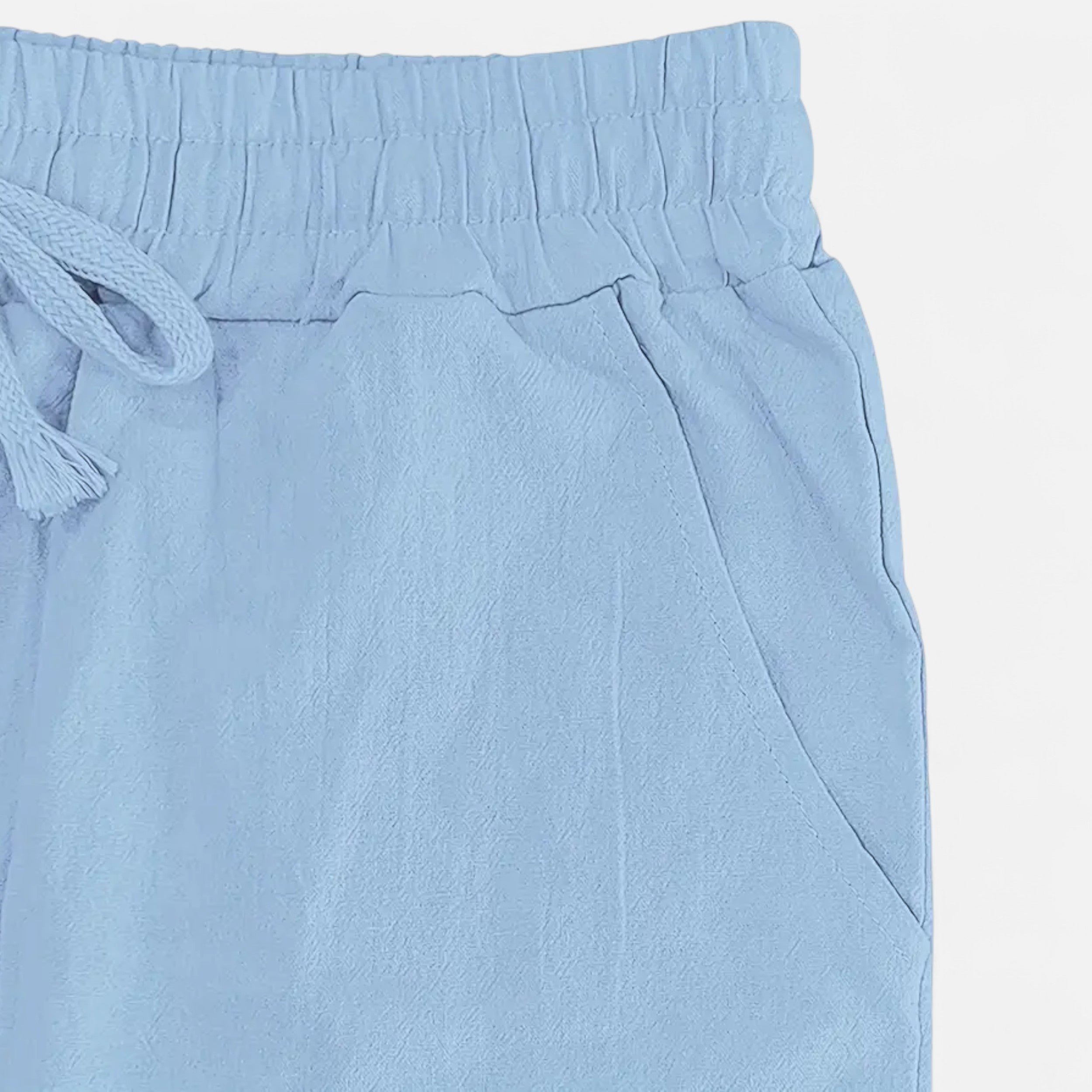 Velqlo | Men’s Beige Linen Pants – Relaxed All-Season Comfort