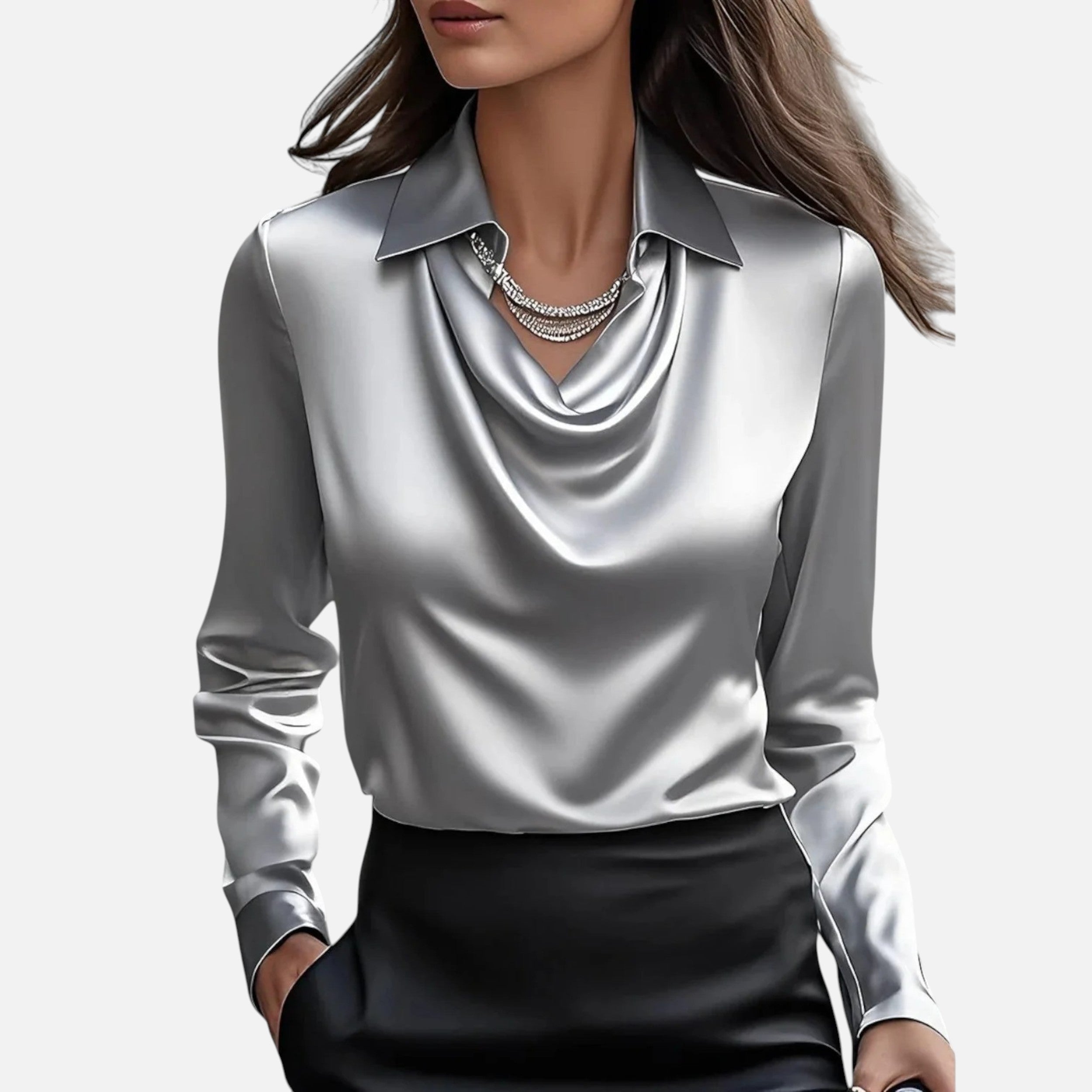 Velqlo | Blouse Drapée Élégante Celise