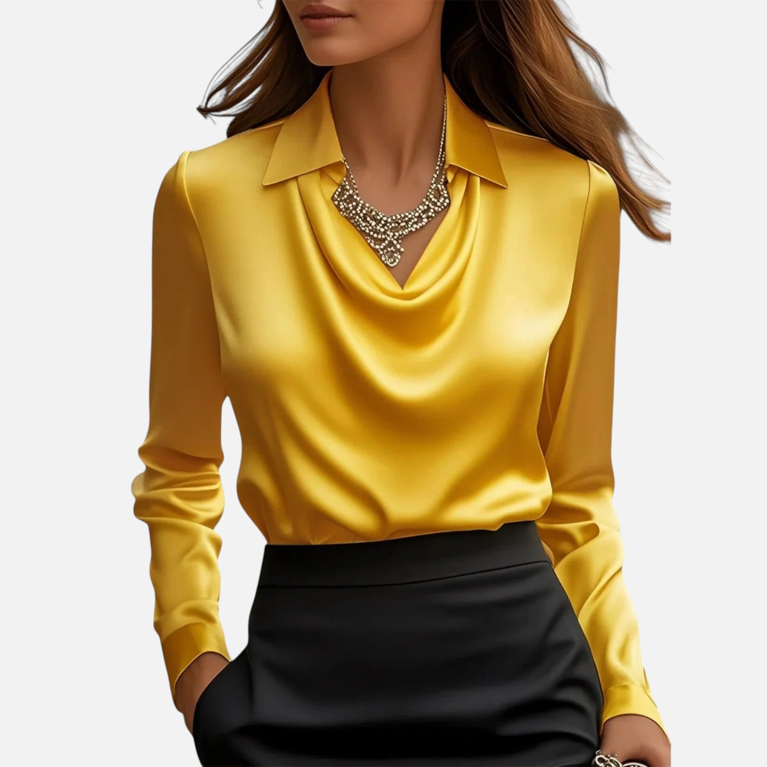 Velqlo | Blouse Drapée Élégante Celise