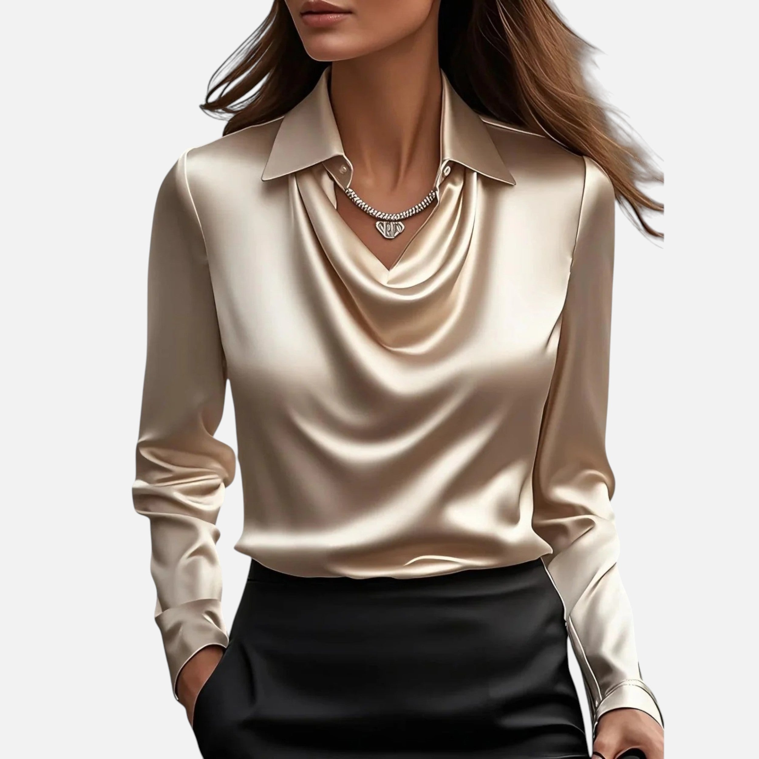 Velqlo | Blouse Drapée Élégante Celise