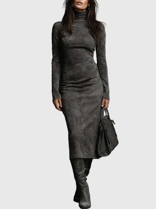 Rosa | Élégant Robe Midi en Suède