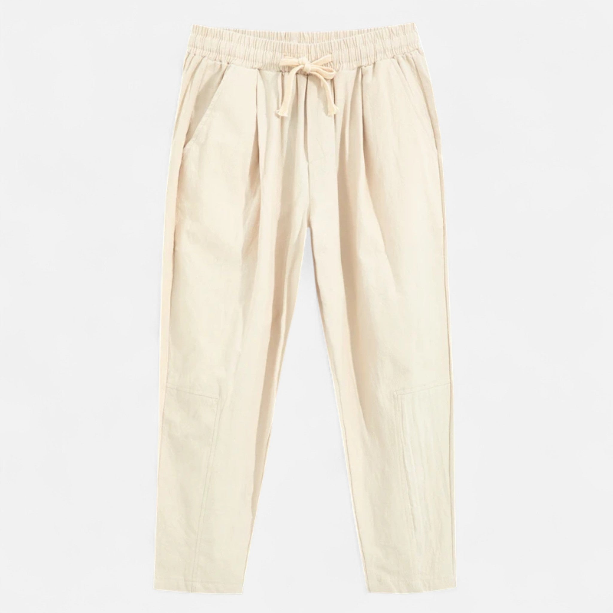 Velqlo | Men’s Trousers – Cotton Linen Straight Fit Elegance