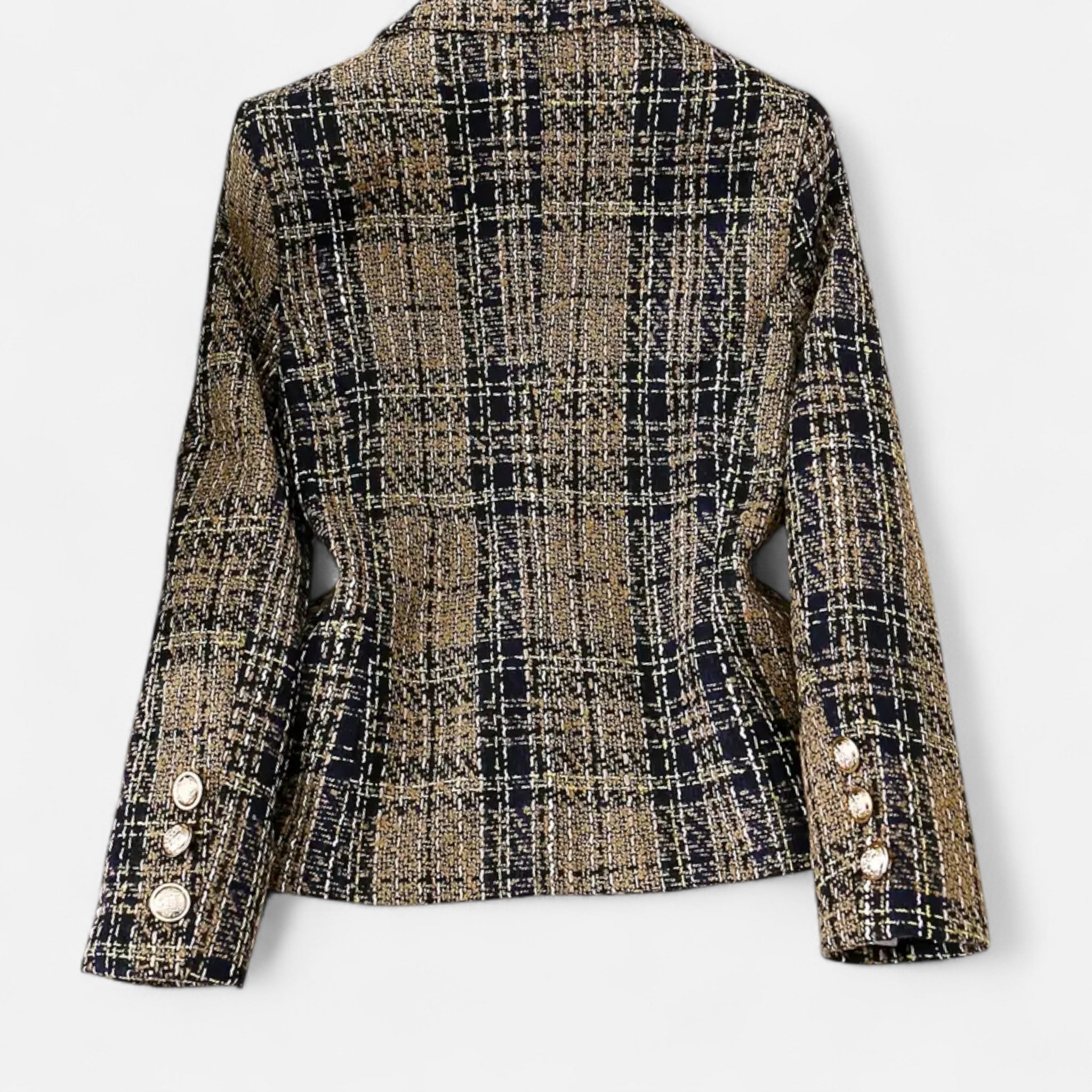 Velqlo | Blazer en tweed à carreaux pour femme