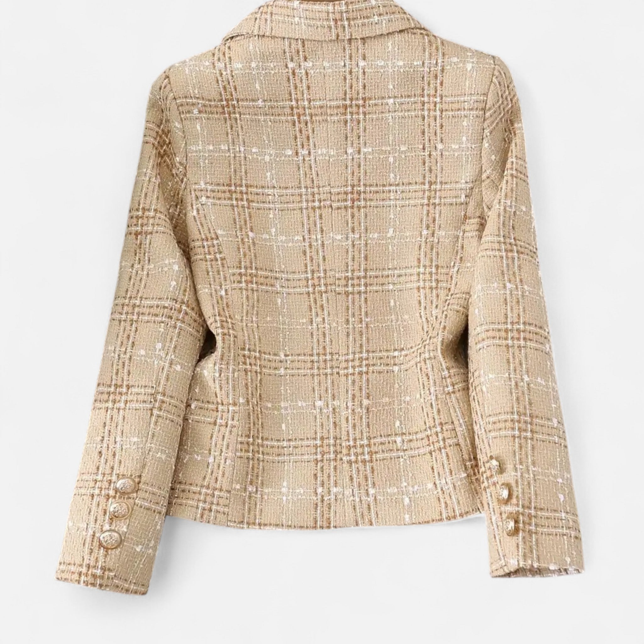 Velqlo | Blazer en tweed à carreaux pour femme