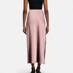 Velqlo | Jupe midi en satin à taille haute pour femme