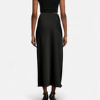 Velqlo | Jupe midi en satin à taille haute pour femme