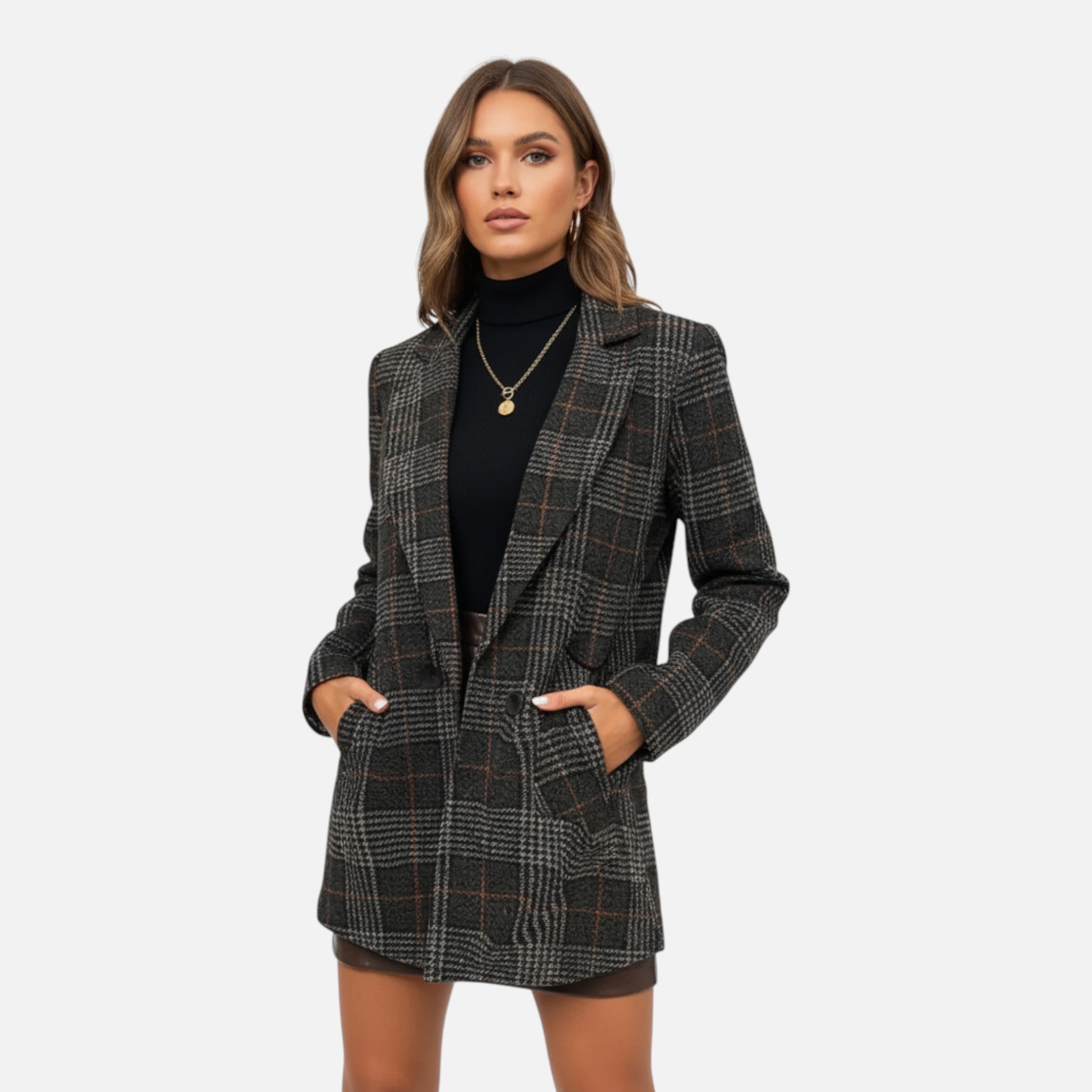 Velqlo | Blazer en tweed pied-de-poule pour femme