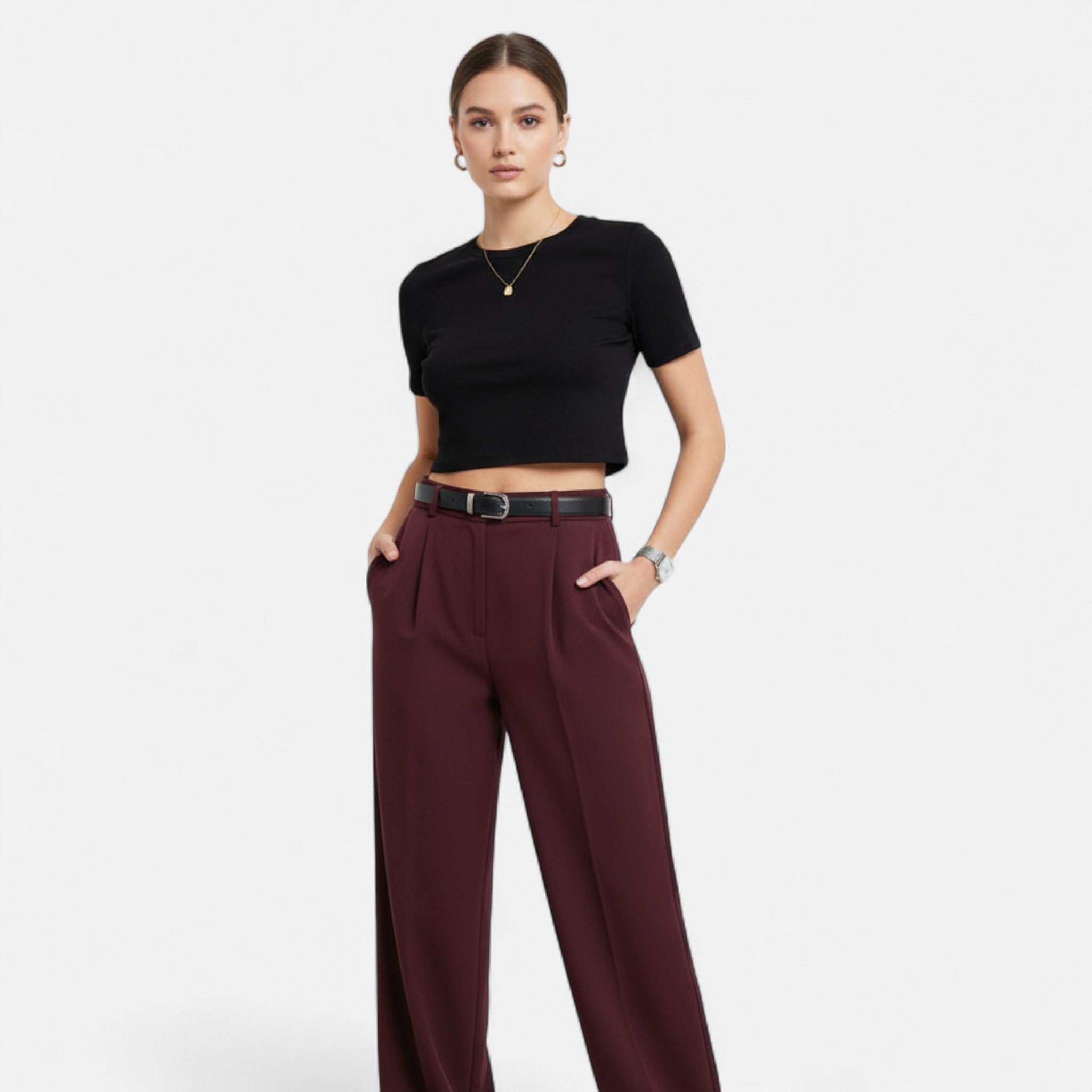 Velqlo | Pantalon slim à pinces pour femme