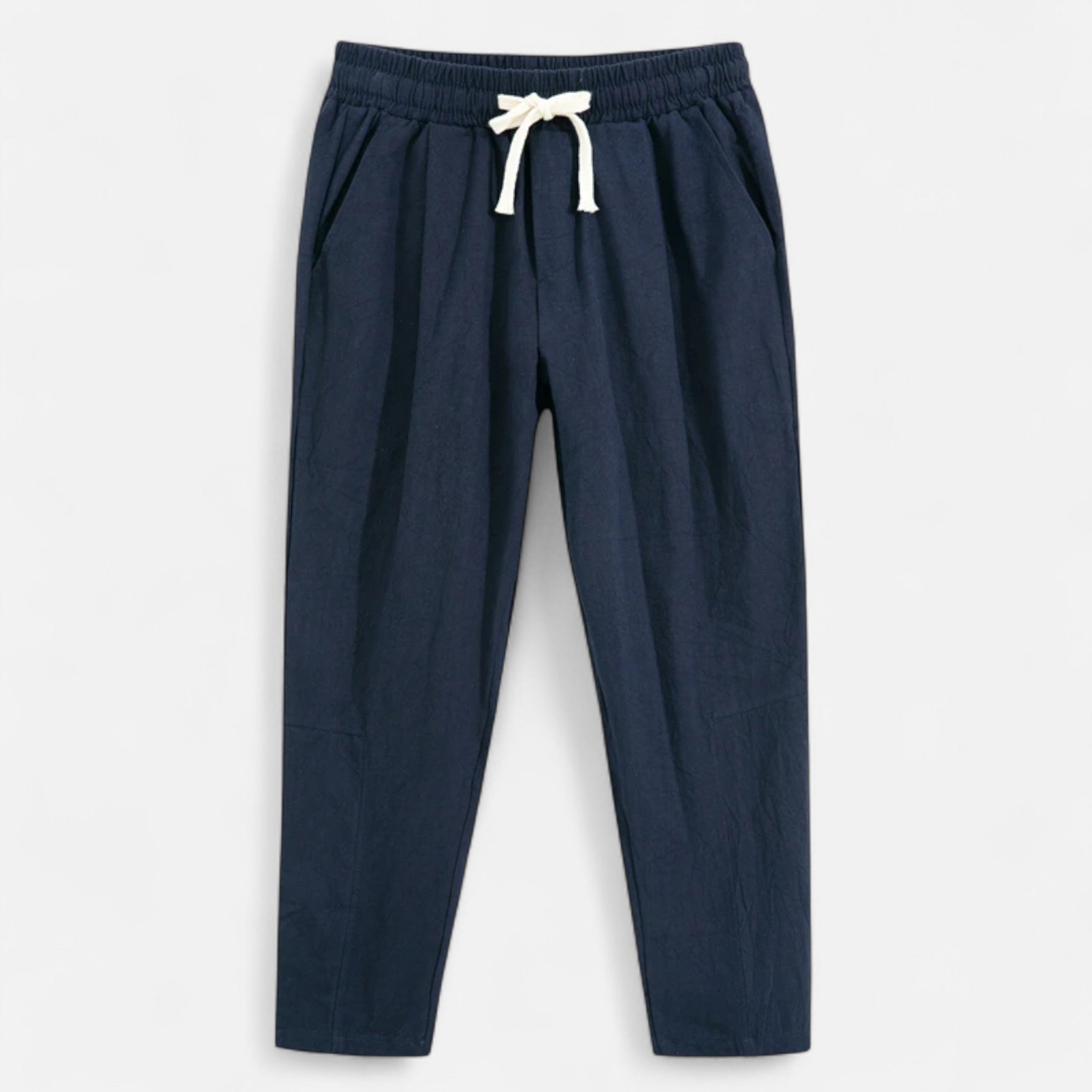 Velqlo | Men’s Trousers – Cotton Linen Straight Fit Elegance