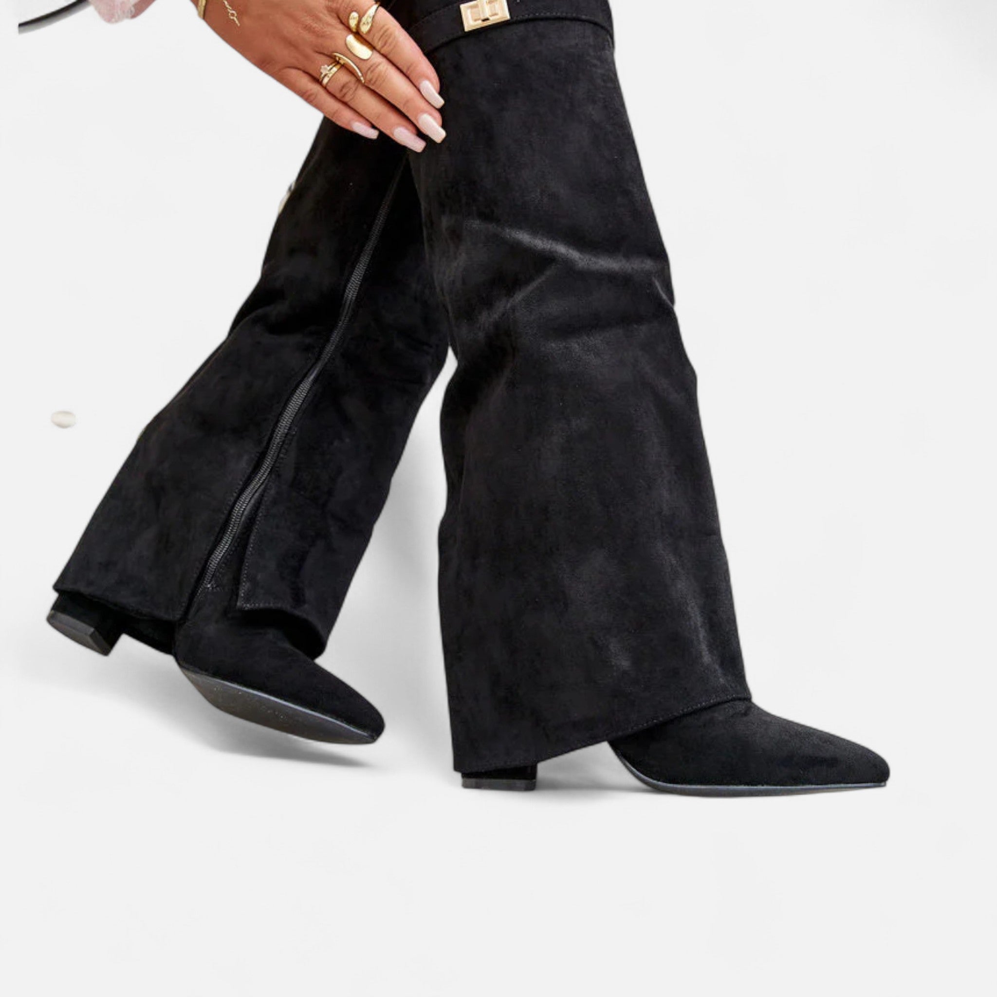 Velqlo | Bottes Suède Montantes Femme Confort Classique