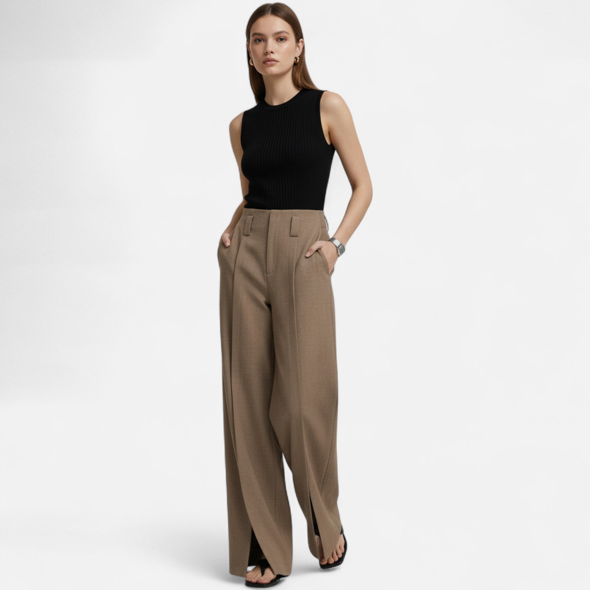 Velqlo | Pantalon élégant à jambes larges pour femme