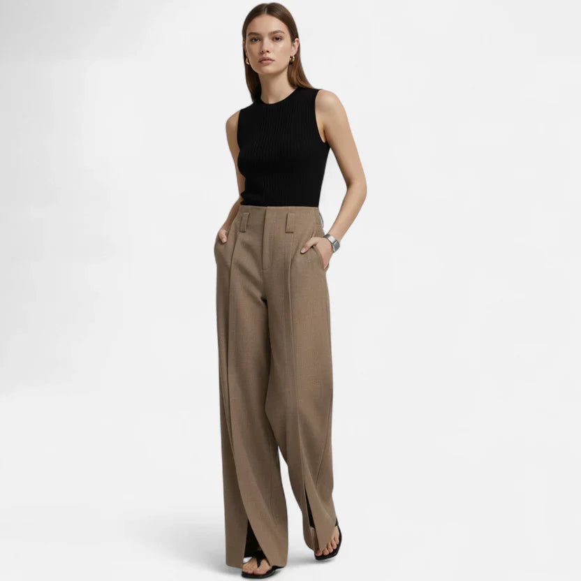 Velqlo | Pantalon élégant à jambes larges pour femme