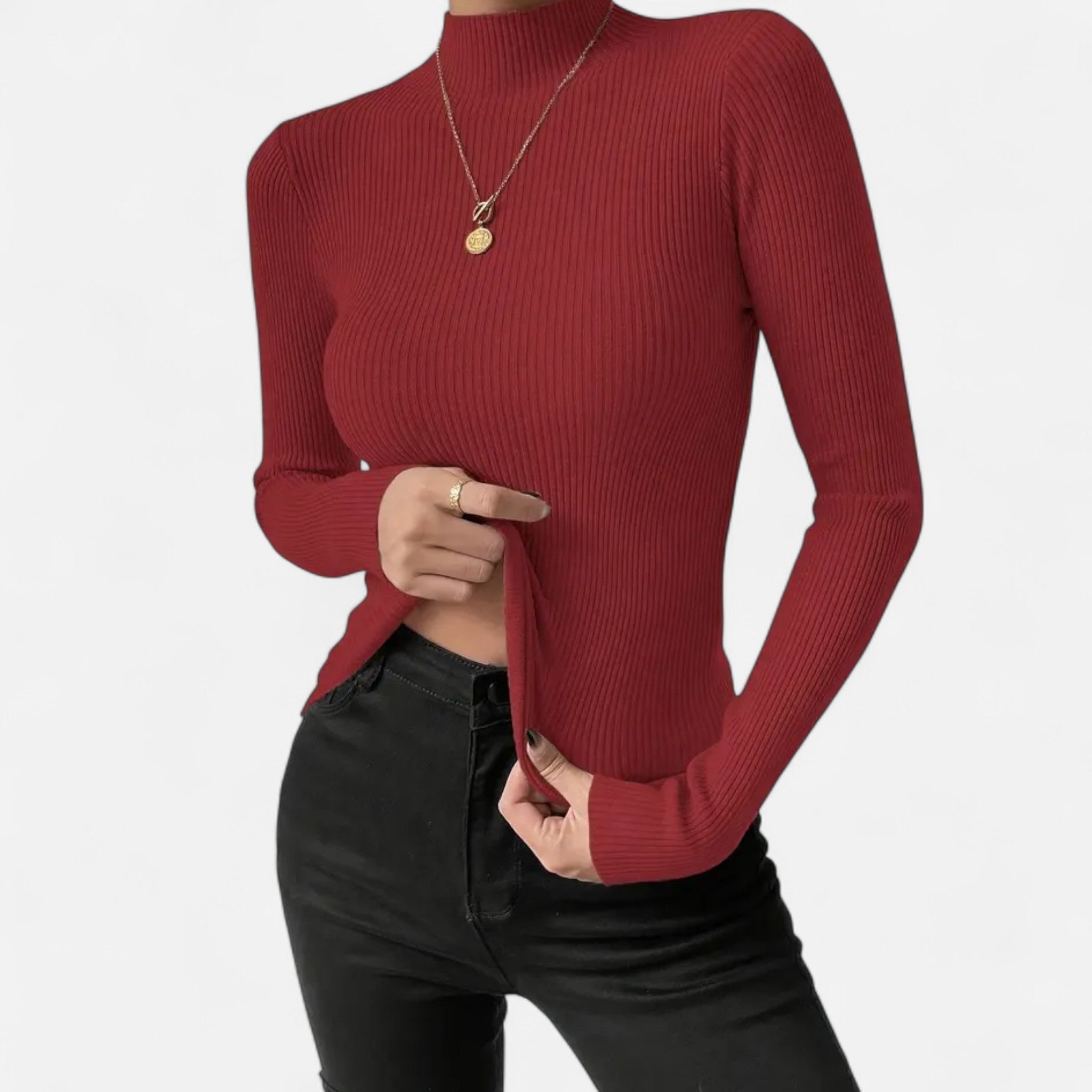 Velqlo | Pull-over extensible à col rond pour femme